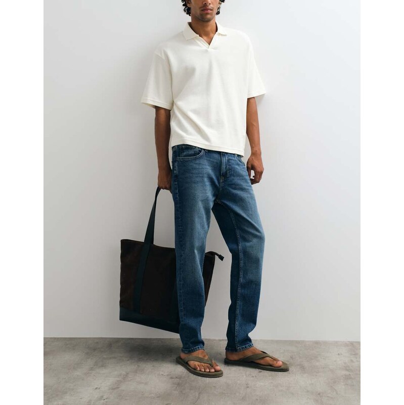Mango tapered jean in blue-Grey