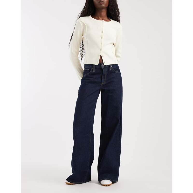 Levis middy wide leg jeans in dark blue