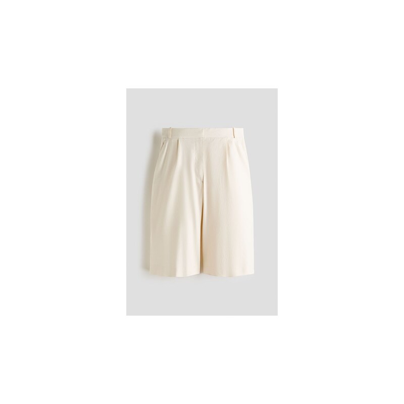H&M - Šortky z lněné směsi Easy-care Loose Fit - Světle Béžová