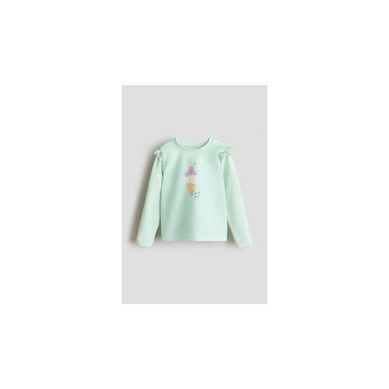 H&M - Plavkové trikos volánky UPF 50 - Peprmintová/Zmrzlina