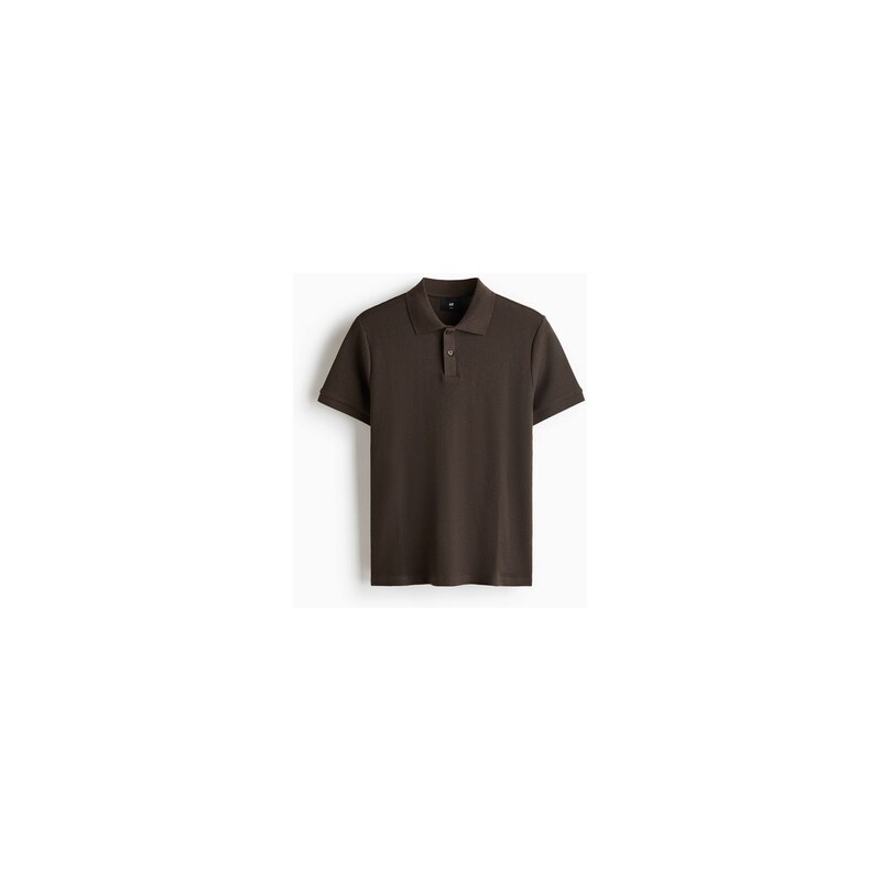 H&M - Top z vaflového úpletus límečkem Slim Fit - Tmavě Zelená