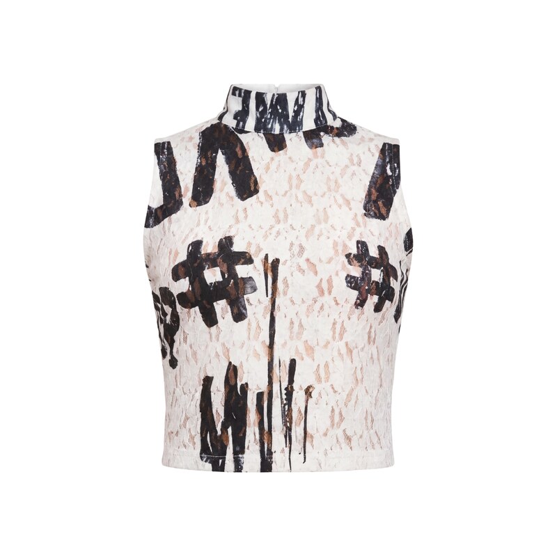#VDR Lace White crop top