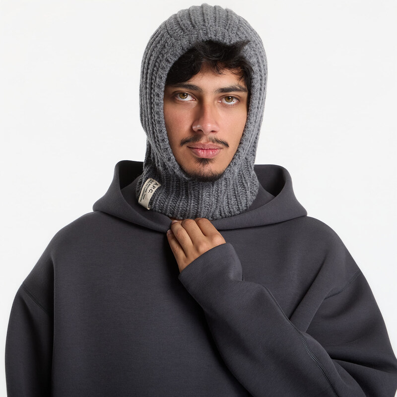 Čepice A.P.C. Alix Balaclava Anthracite XS-S