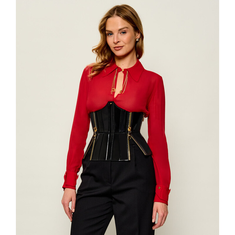 Elisabetta Franchi Kožený korzet | Slim Fit