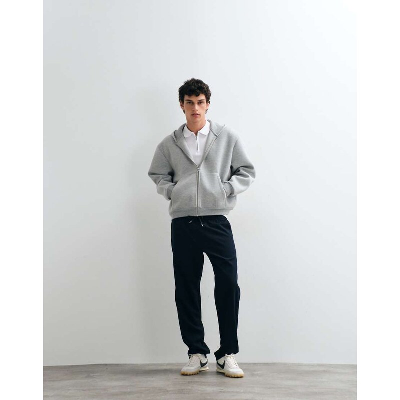 Jack & Jones straight fit drawstring trousers in navy