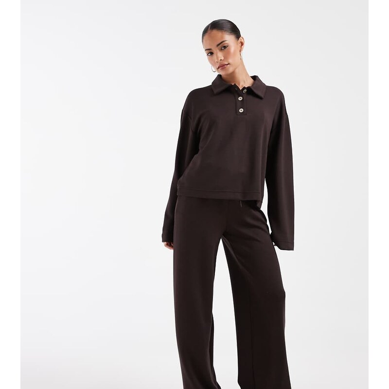 Vero Moda Petite super soft tie waist wide leg jogger co-ord in