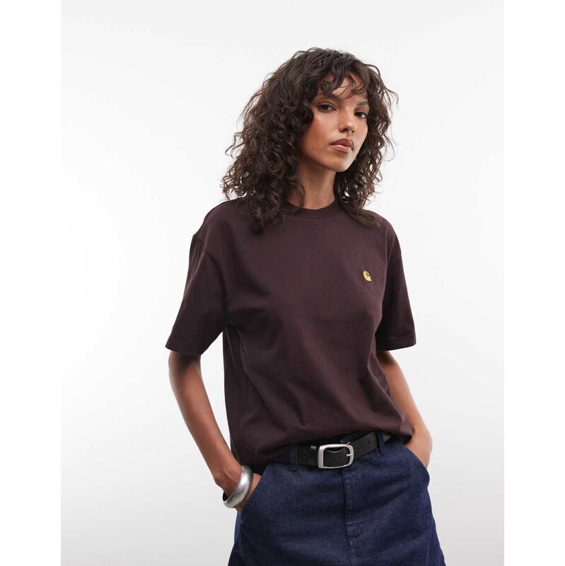 Carhartt WIP Chase t-shirt in dark brown