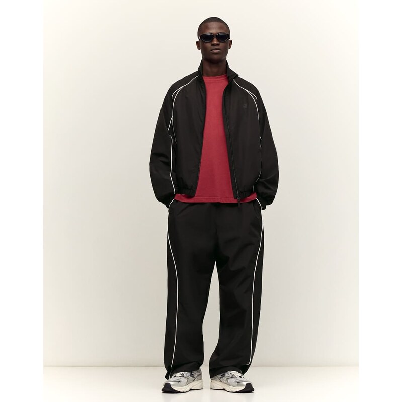 Bershka Technical baggy trousers in black