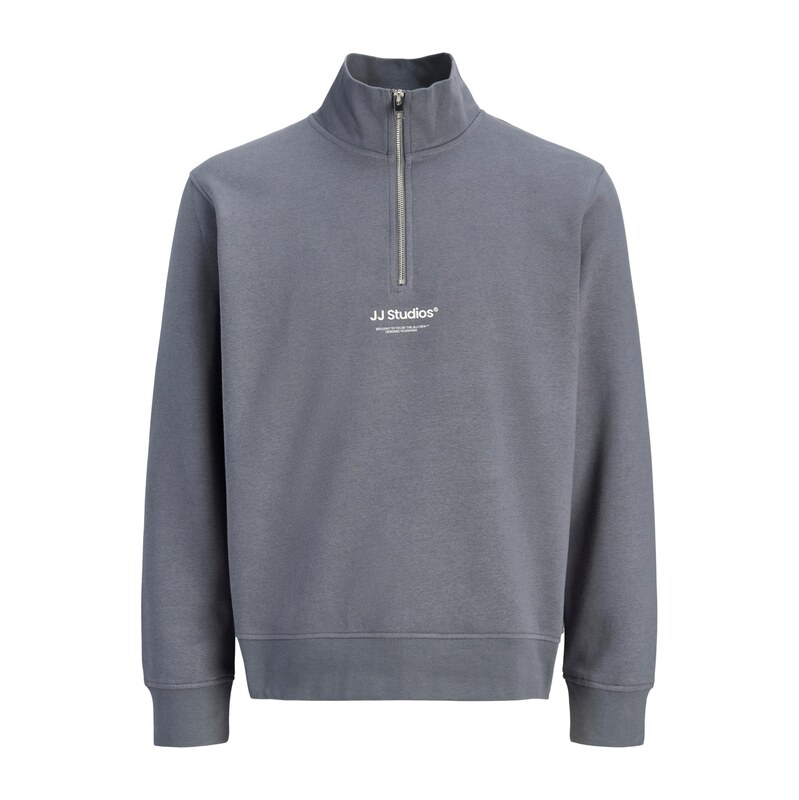JACK & JONES Mikina JJESoho tmavě šedá / bílá