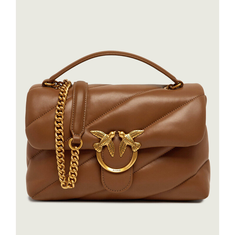 Pinko Kožená kabelka na rameno Love Classic Puff