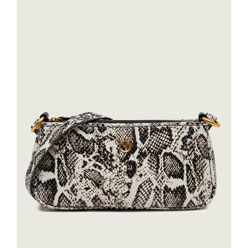 Pinko Kožená kabelka na rameno Half Moon Horizontal Mini