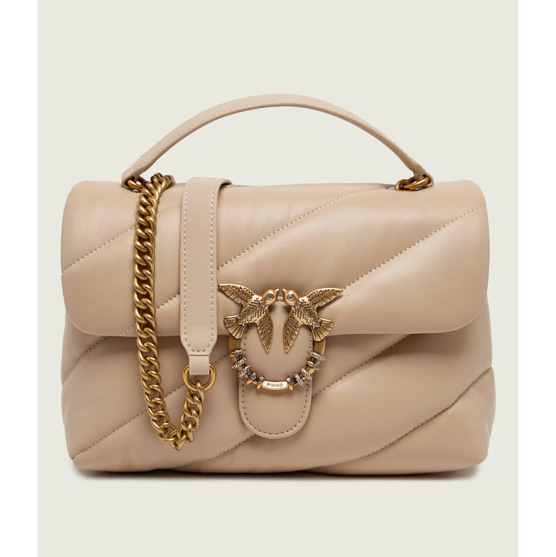Pinko Kožená kabelka na rameno Puff Classic New Buckle