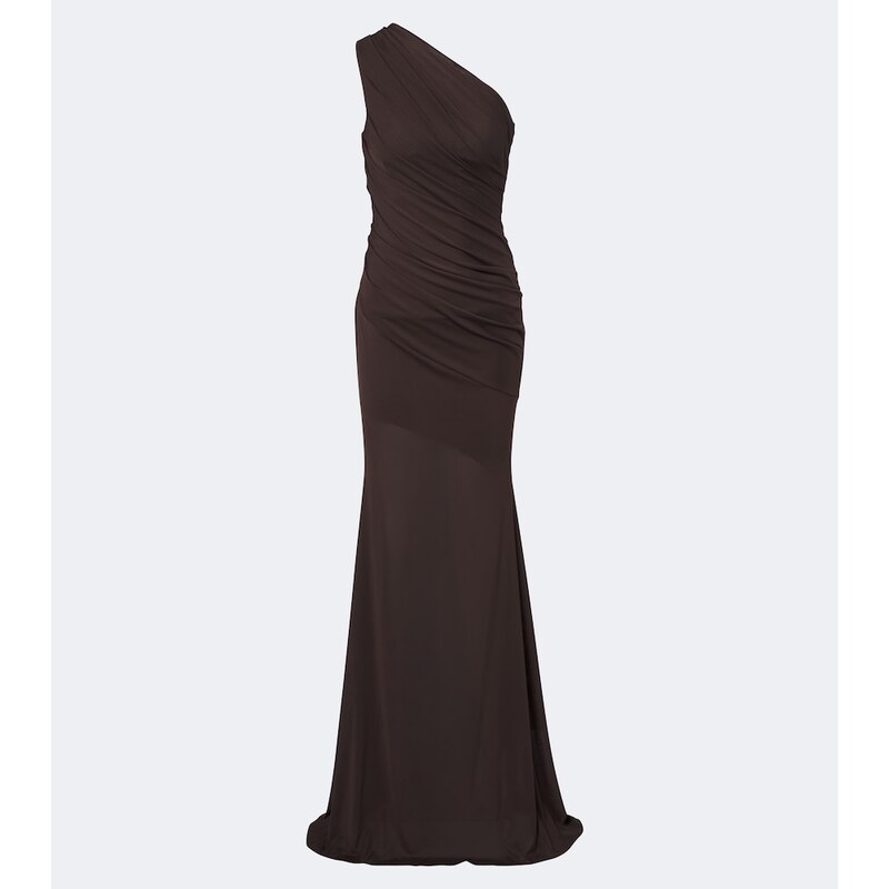 Alex Perry One-shoulder mesh gown