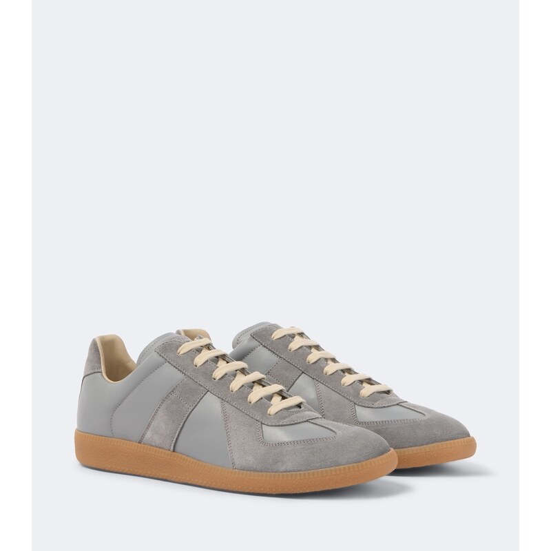 Maison Margiela Replica suede-trimmed leather sneakers