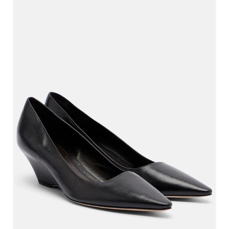 The Row Liisa leather wedges