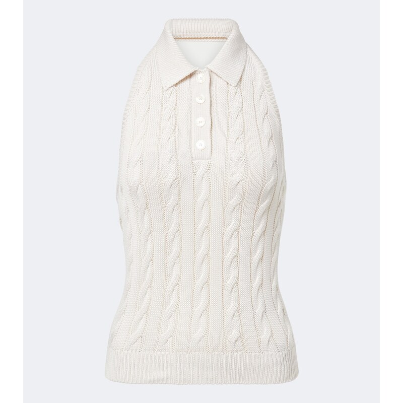 Ralph Lauren Collection Cable-knit silk top