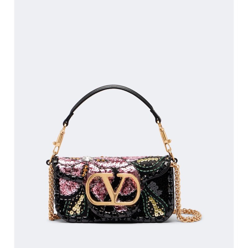 Valentino Garavani LocÃ² Small embellished satin shoulder bag