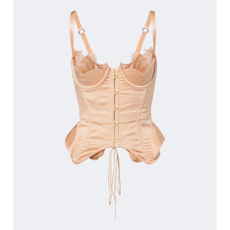 Maria Lucia Hohan Larya lace-trimmed silk-blend corset