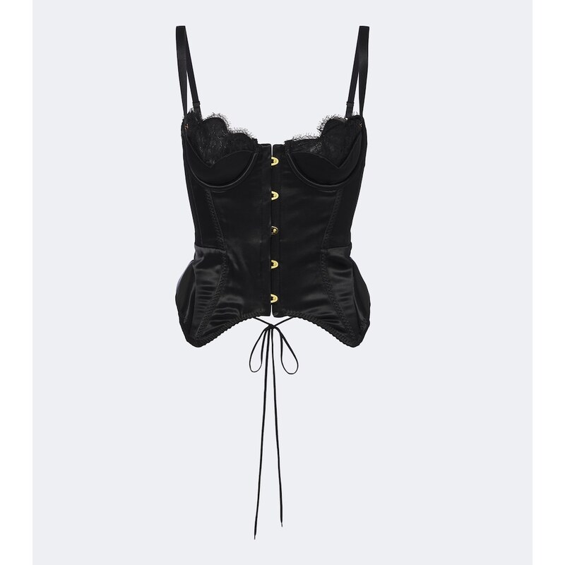 Maria Lucia Hohan Samya lace-trimmed satin bustier top