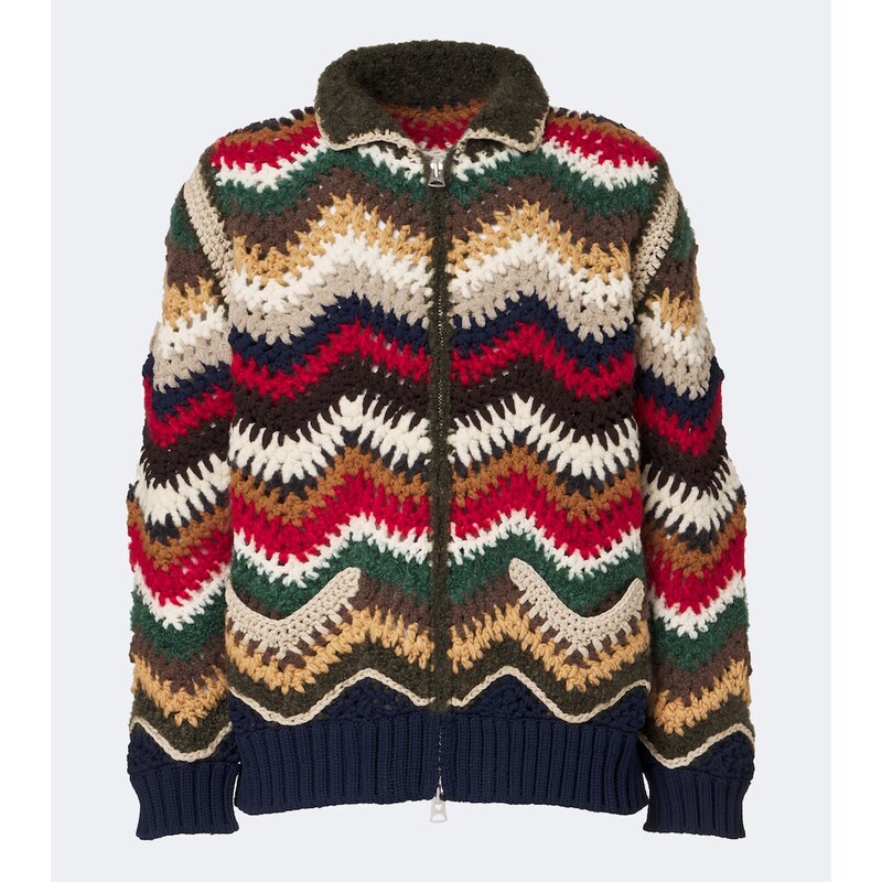Sacai Chevron crochet blouson jacket