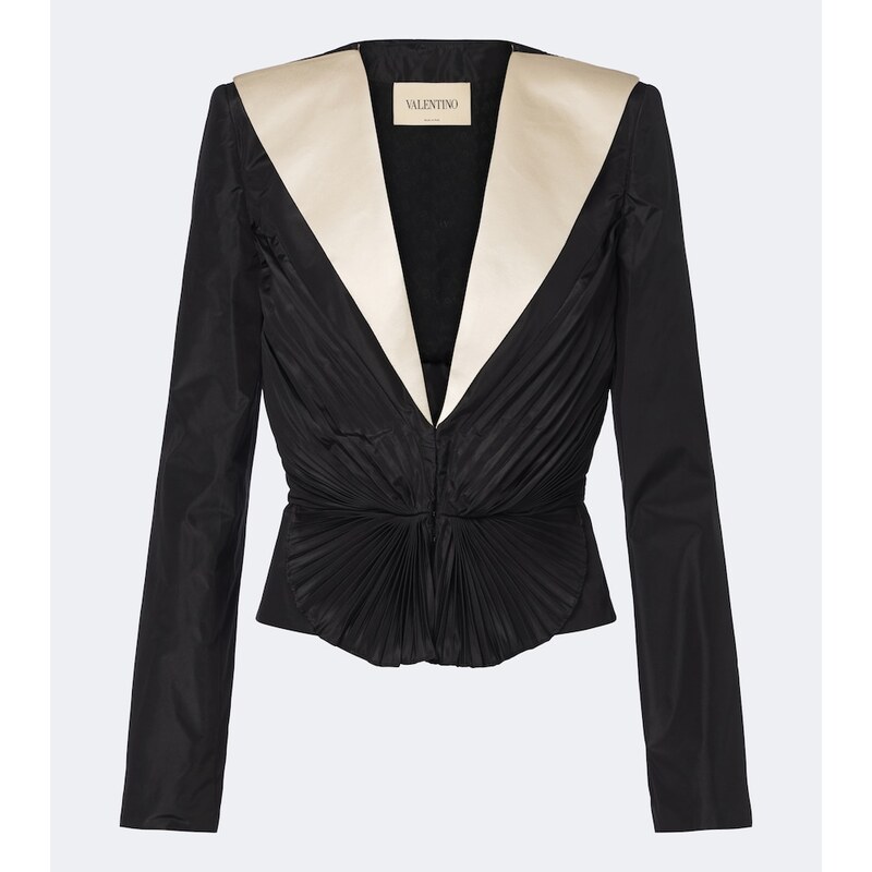 Valentino PlissÃ silk taffeta blazer