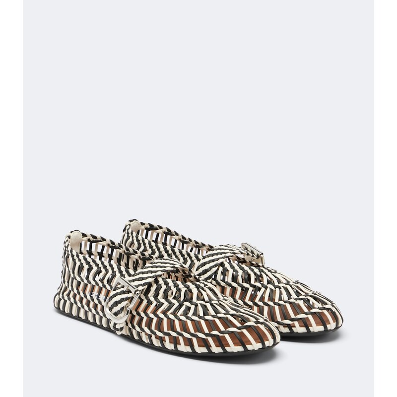 Alaia AlaÃ¯a Woven leather ballet flats
