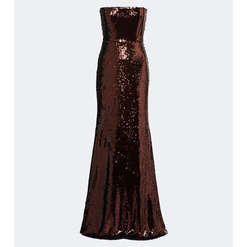 Alex Perry Sequined bustier gown