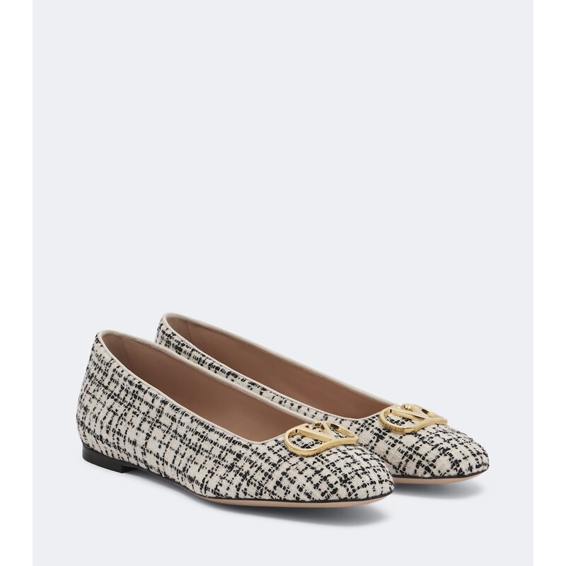 Valentino Garavani VLogo bouclÃ ballet flats