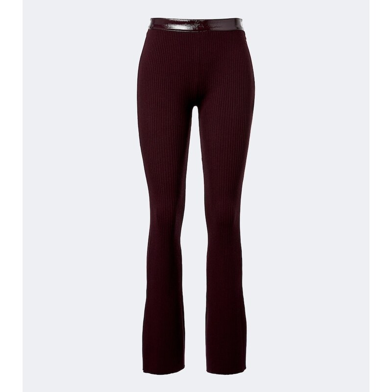 Courreges CourrÃ¨ges Ribbed-knit flared pants