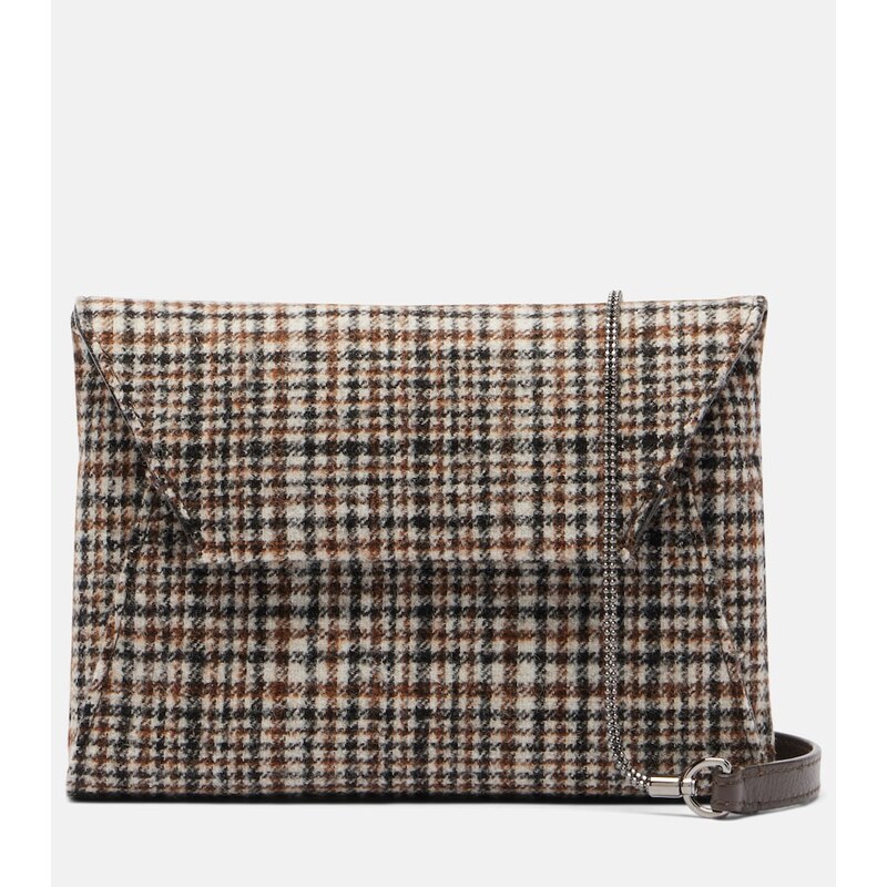 Brunello Cucinelli Monili Mini plaid clutch