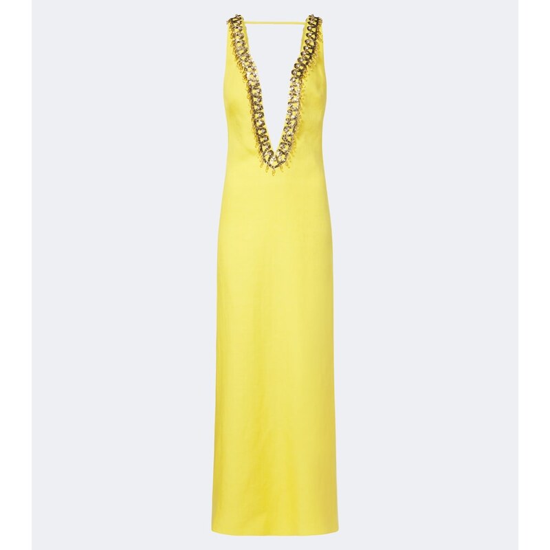 Valentino Embellished linen gown