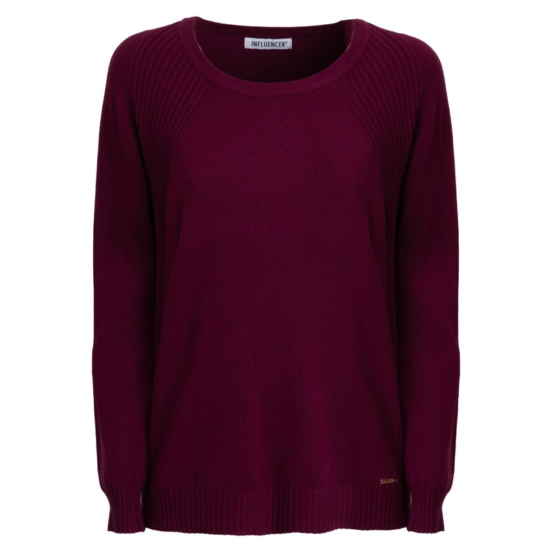 Influencer Svetr Ribbed merlot
