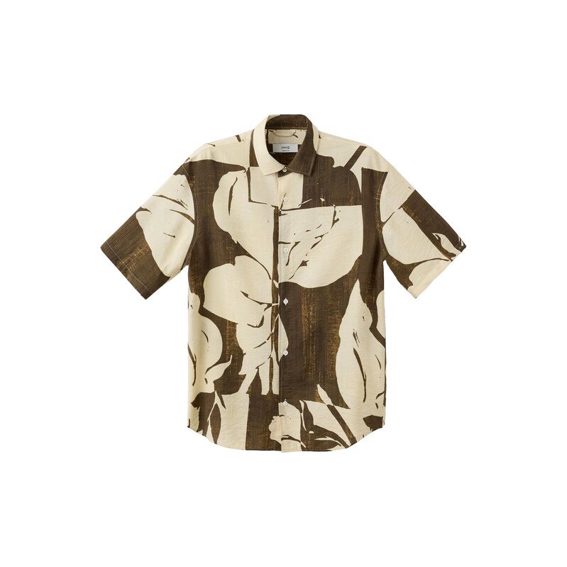 MANGO MAN Košile NARCISO hnědá / offwhite