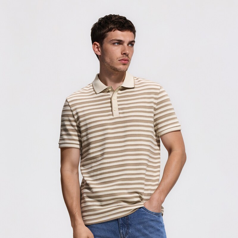 Reserved - Bavlněné polo regular fit - vícebarevná