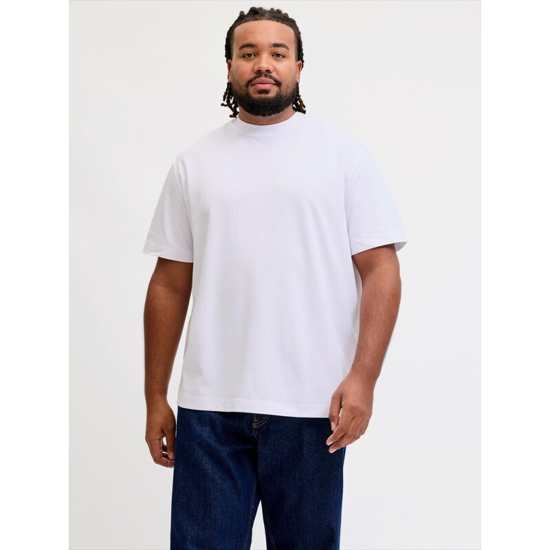 Jack & Jones Plus Tričko JJEBarron bílá