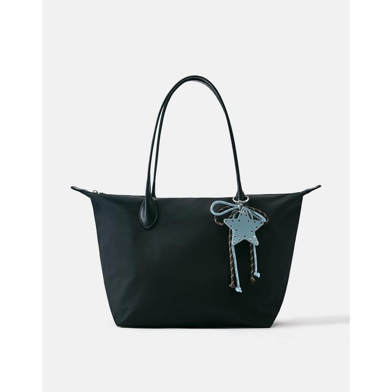Pull&Bear Embellished nylon tote bag in black