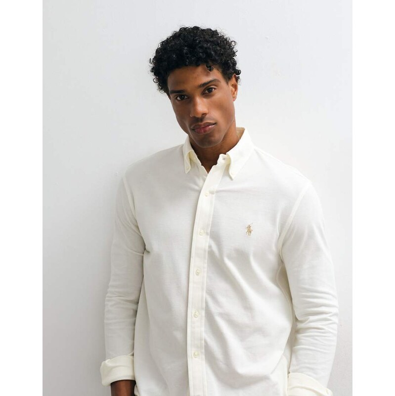 Polo Ralph Lauren icon logo pique shirt in white