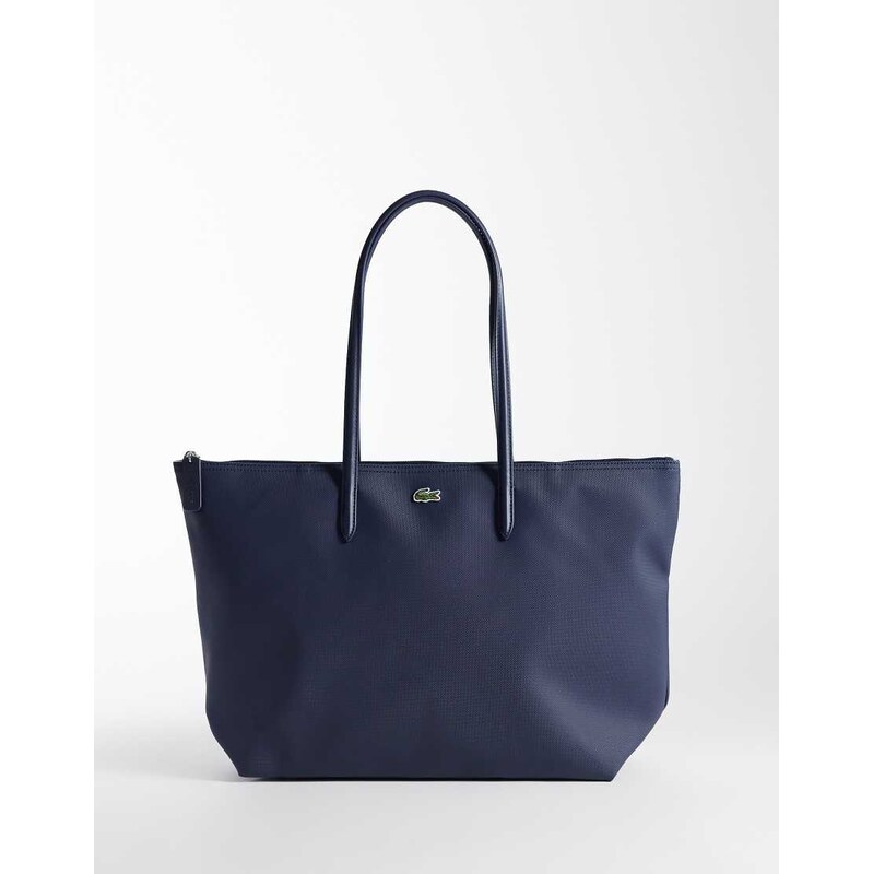 Lacoste logo shopper tote bag in navy
