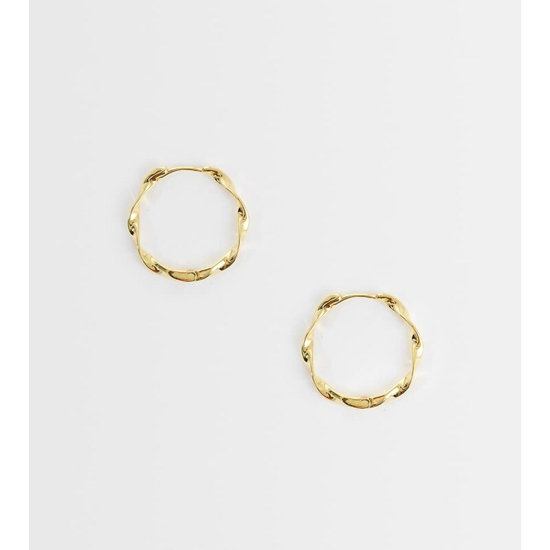 Orelia mid size ribbon hoops in 18ct gold plated
