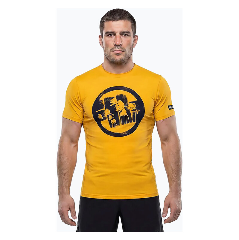 Pánské tričko na lezení Pitbull Palms mesh yellow logo
