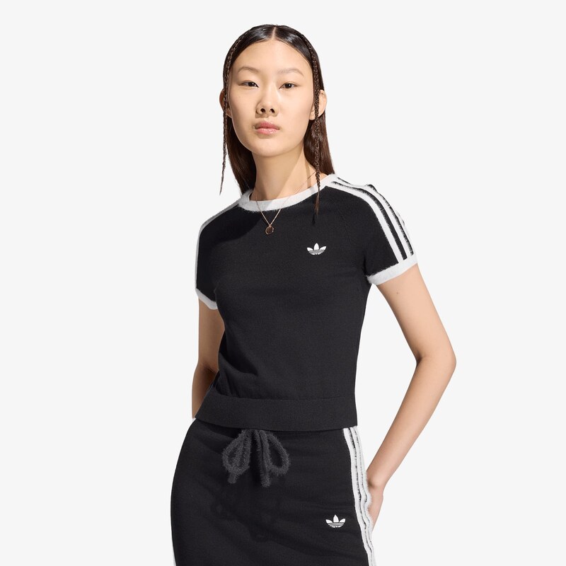 adidas Originals Tričko adidas Knitted T-shirt Black/ White L