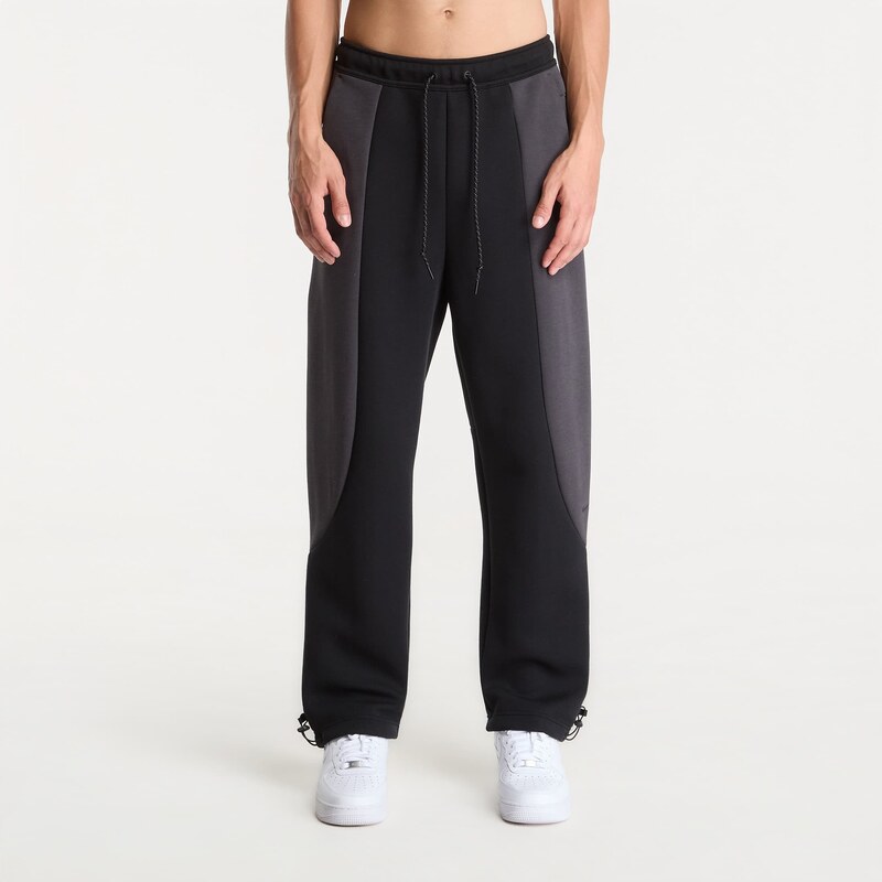 Tepláky Nike Tech Mens Color-Block Open-Hem Fleece Pants Black/