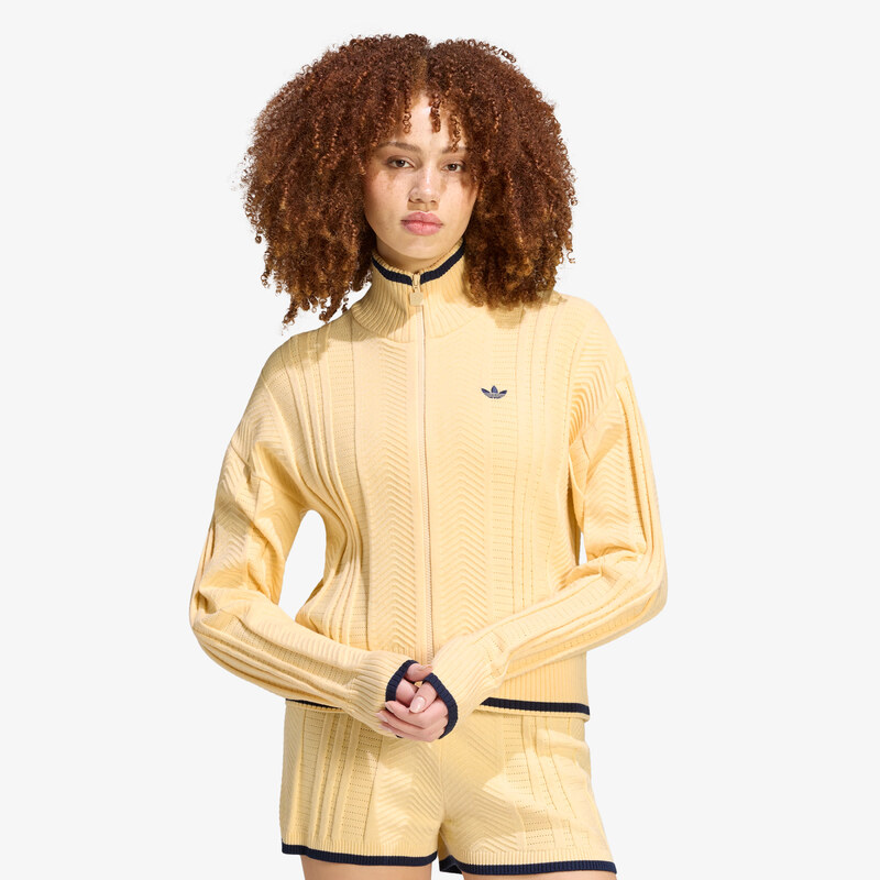 adidas Originals Svetr adidas Cable Knit Firebird Track Top Warm