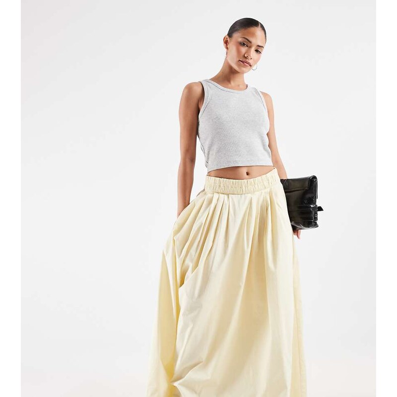 ASOS Petite ASOS DESIGN Petite elasticated waist volume midi