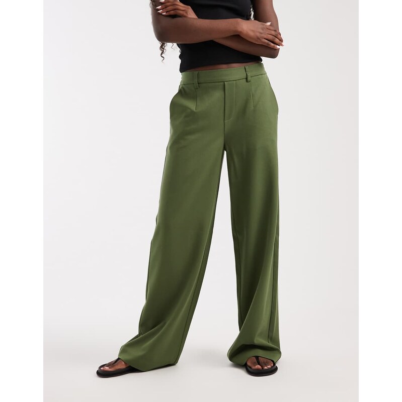 Object wide leg tailored trousers bronze green