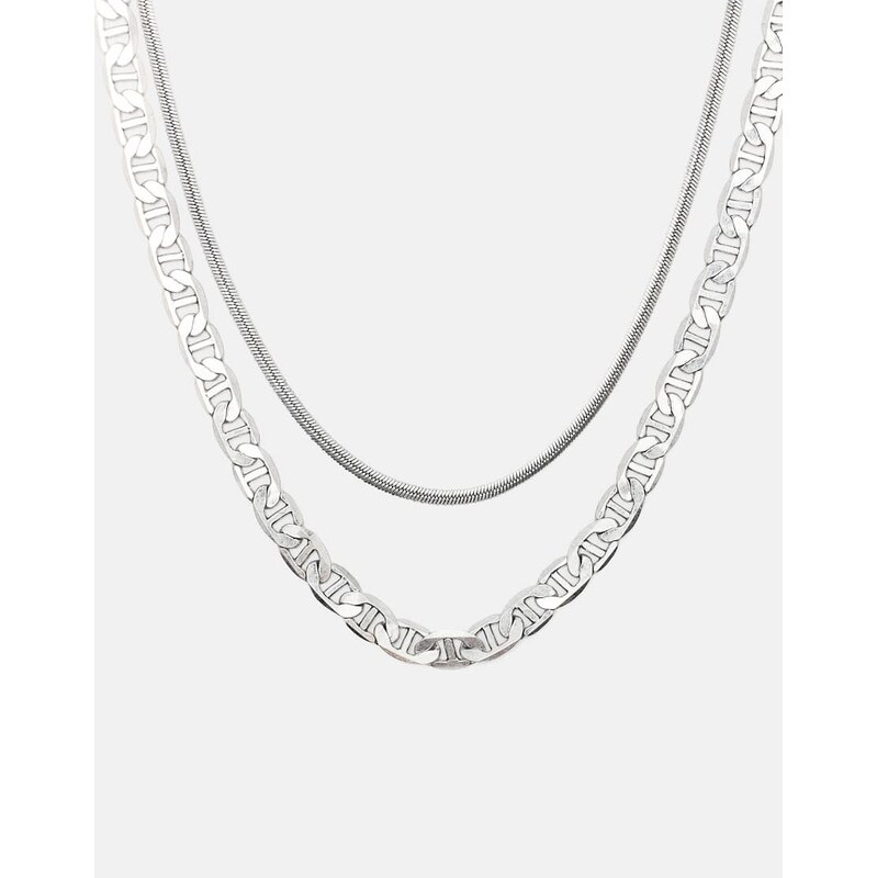 Pull&Bear 2-pack of chain necklaces in others-Multi