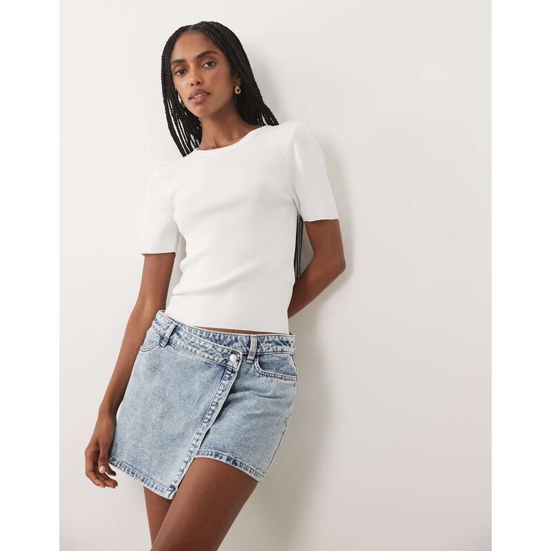 JDY denim skort in light blue