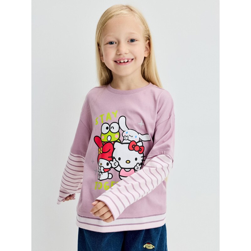 Sinsay - Bavlněné dvouvrstvé tričko Hello Kitty - vícebarevná