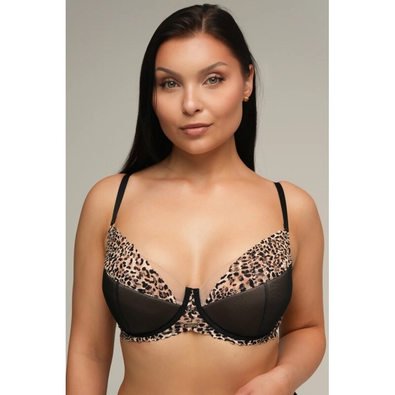 Ava Lingerie push-up podprsenka 2208 - zvířecí vzor
