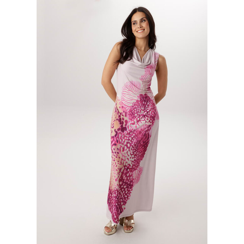 Šaty Aniston Weiß/ Pink 8696956